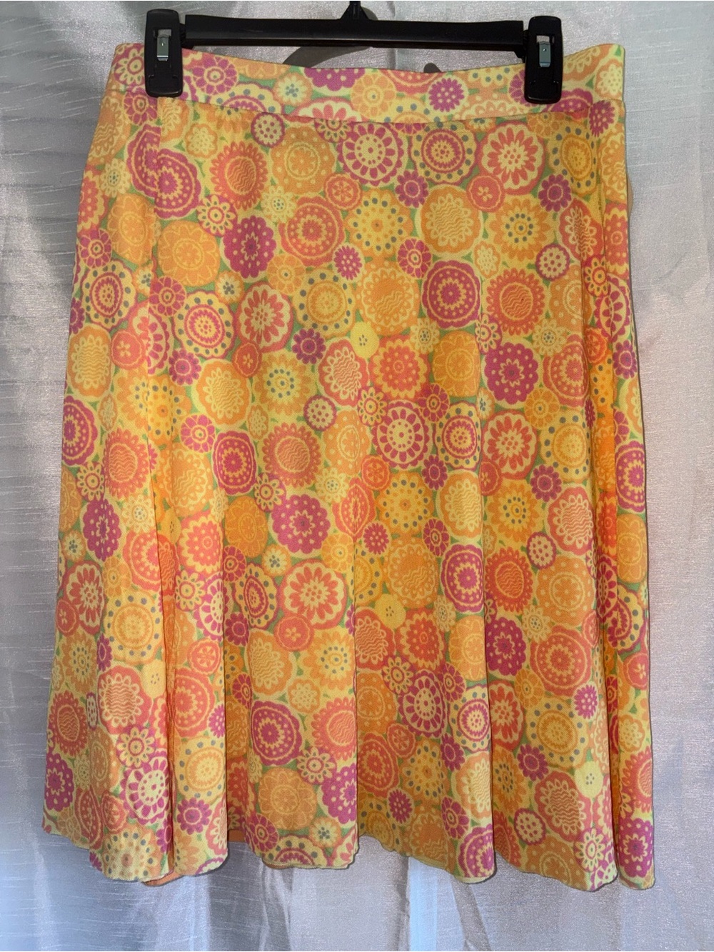 Sigrid Olson Floral Skirt With So Blue Apricot Short Sleeve Top